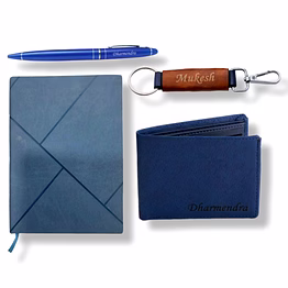 red moments blue series combo wallet + keychain + diary + pen pr-405-c