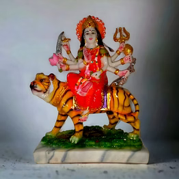 durga ma 8" idol - marble stone power fiber statue for home decor