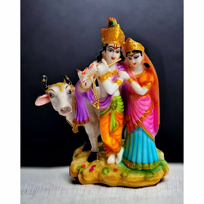 radha krishna with cow 8.5 " idol