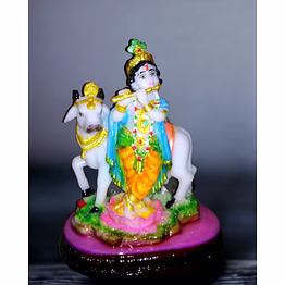 bal karishna with cow 5.5" idol