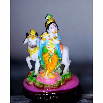 bal karishna with cow 5.5" idol