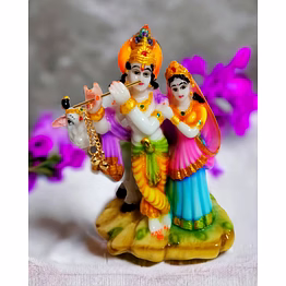 radha krishna with cow 6" idol