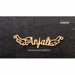 sparkling wing name pendant cnd10 - customizable metal jewelry
