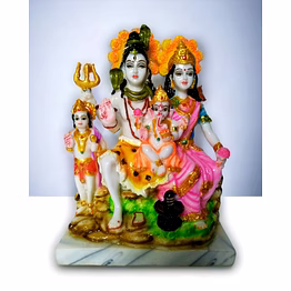 exquisite shiv parivar 9-inch sculpture