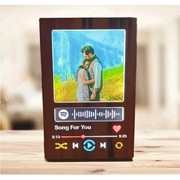 led spotify frame sf1 - customizable wooden photo frame with spotify song integration