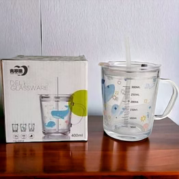 deli glassware transparent mug 370ml zb330e1 - elegant glass drinkware