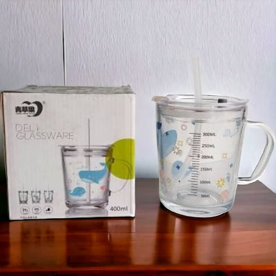 deli glassware transparent mug 370ml zb330e1 - elegant glass drinkware