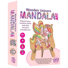 RATNA'S Wooden Unicorn Mandala Art The Coloring KIT