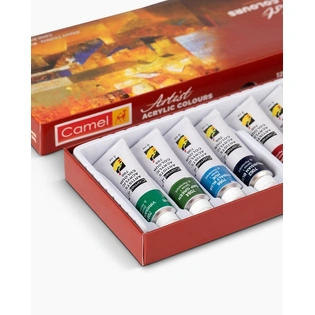 Camel Artist Acrylic Colours Assorted pack of 12 shades 9ml
