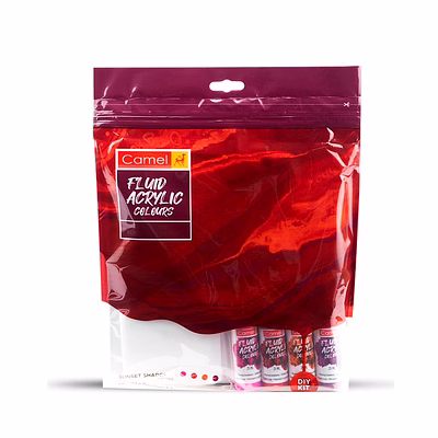 camel fluid acrylic colours kit sunset series - vibrant sunset shades for artistic masterpieces