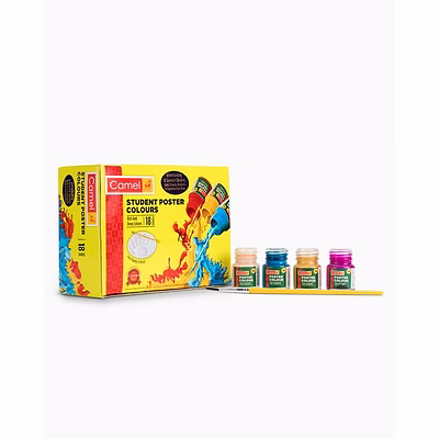 camel student poster colours assorted carton pack of 18 shades in 10 ml