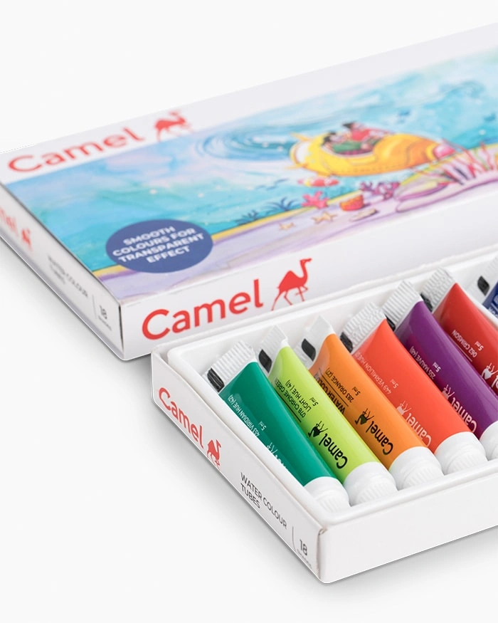 Camel Student Water Colours Assorted pack of tubes 18 shades in 5 ml-3605506