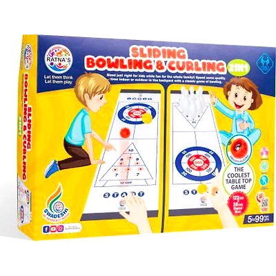 Ratna's Ratnas Sliding Bowling & Curling Bowling Game Toy for Kids - Indoor Entertainment Set