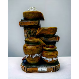 antique pot scenery waterfall 11" sg-37-12