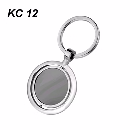 round metallic steel keychain jckc12