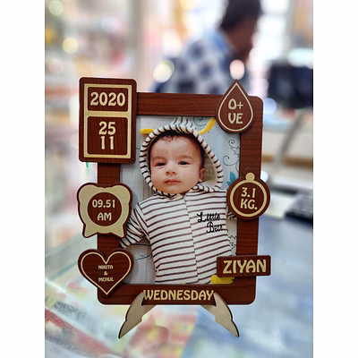new born baby bio data photo frame