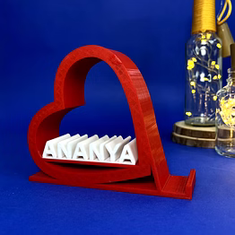 3d love mobile stand with personalized name code : 3dlms01