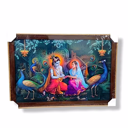 divine radhe krishna photo frame 12 x 18 : sparkling décor