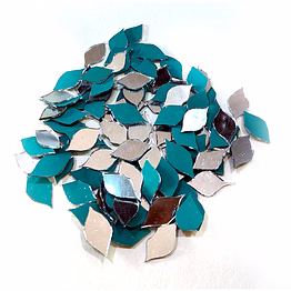 leaf 12mm - glass mirror beads - ideal for lippan art, mandala, mirror mosaic, and other craft projects