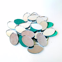 oval 30mm glass mirror beads - ideal for lippan art, mandala, mirror mosaic, and other craft projects