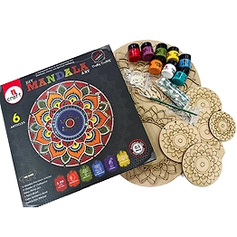 iCraft DIY Mandala Kit - Premium MDF Cutouts for Unique Home Decor