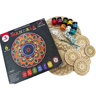 iCraft DIY Mandala Kit - Premium MDF Cutouts for Unique Home Decor