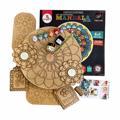 icraft diy traditional mandala kit - festive and creative home decor - traditional mandala art