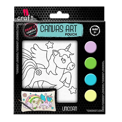 iCraft DIY Canvas Pouch - Personalized Craft Activity Kit for Kids