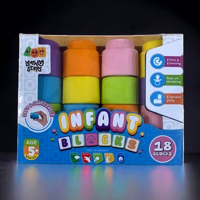 zephyr learning steps infant blocks - educational soft building toy for babies