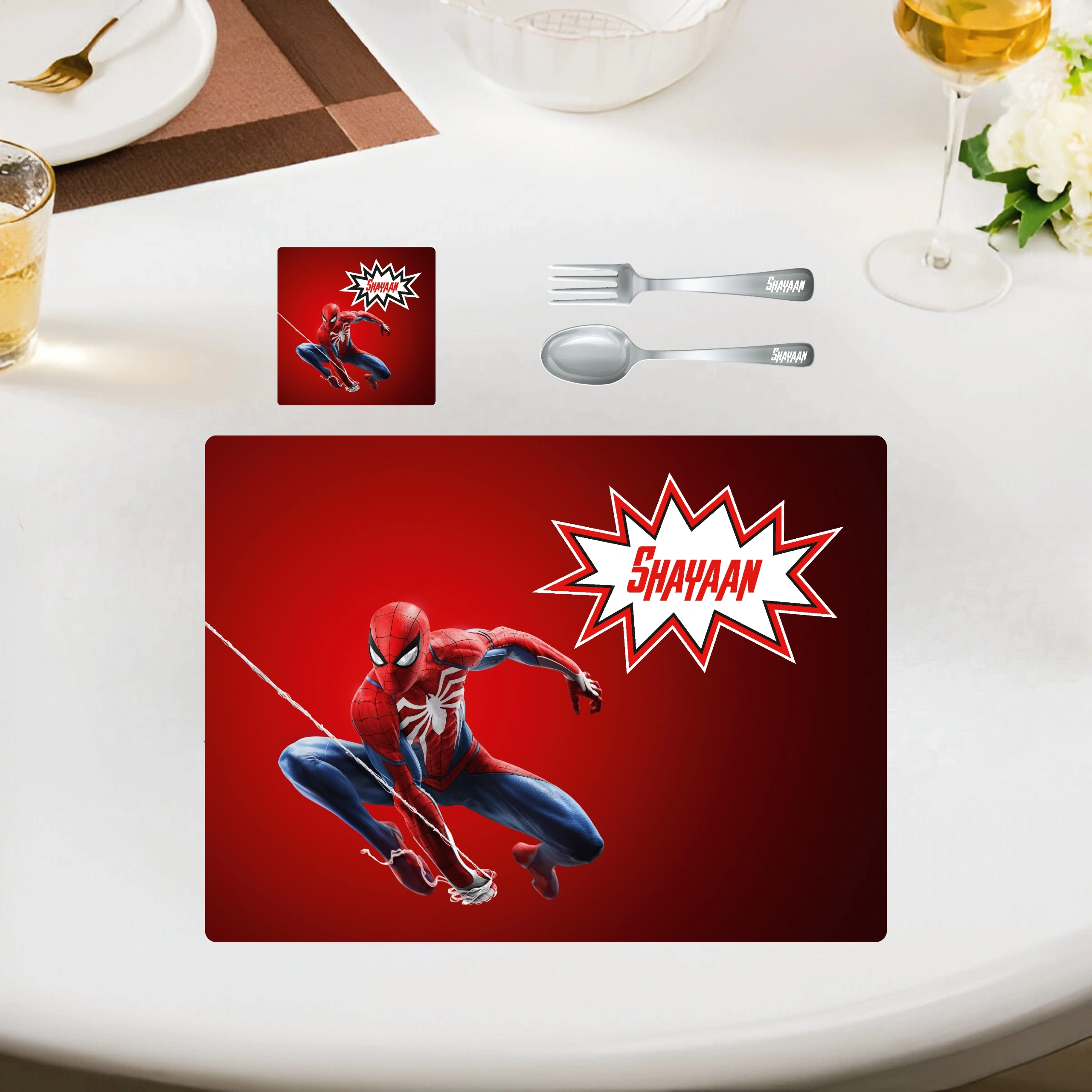 Kids' Table Mat Set Combo - Personalized Children's Dinner Set-4