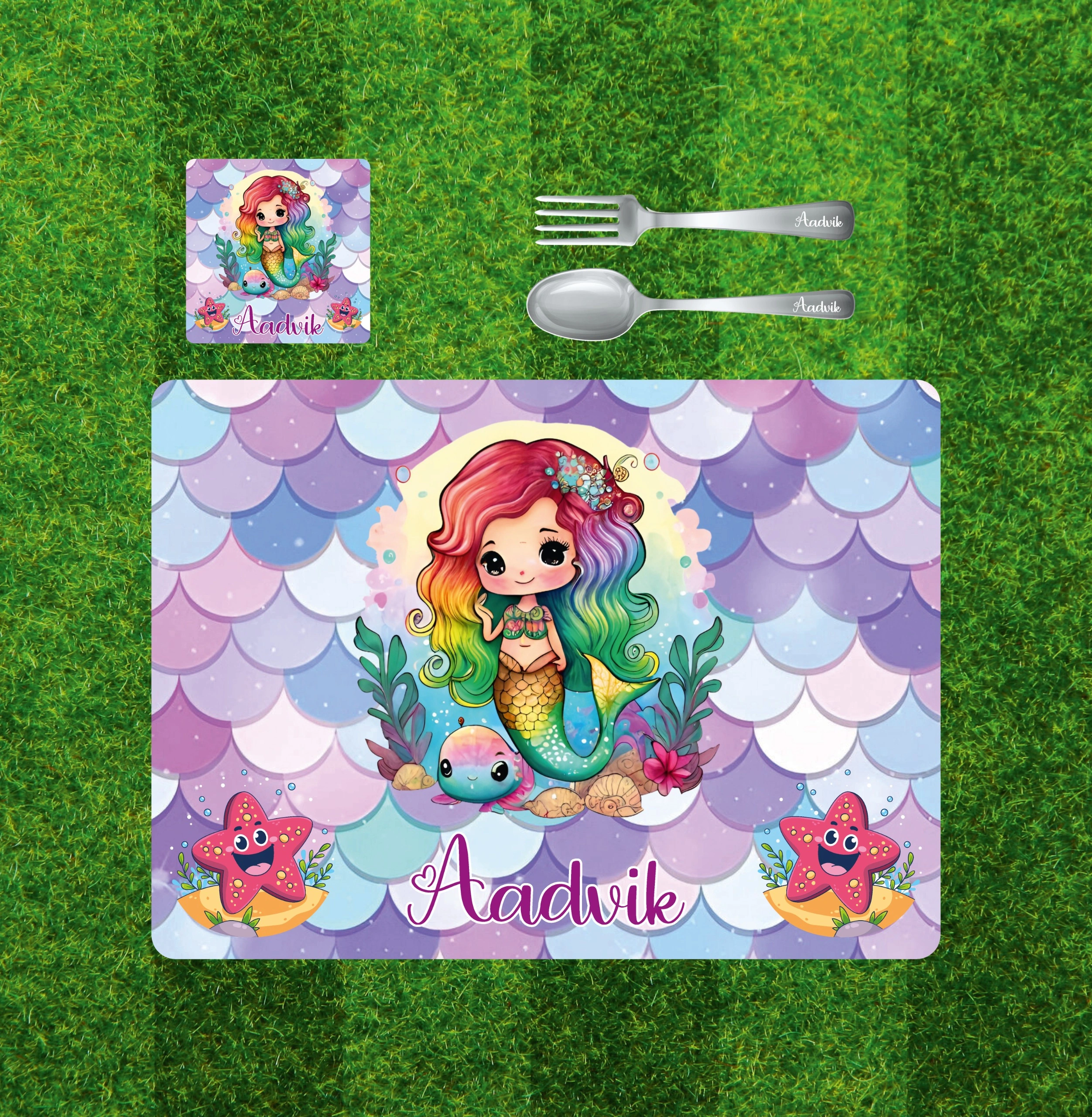 Kids' Table Mat Set Combo - Personalized Children's Dinner Set-TMS1