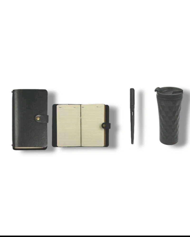 Premium 3-in-1 CEO Gifts Set - Diary | Flask | Pen-Black-1