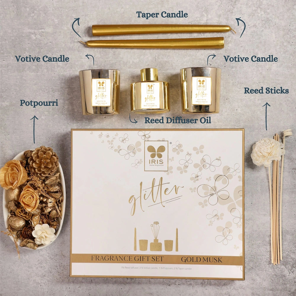 IRIS Glitter Fragrance Gift Set with Gold Musk Scents-1