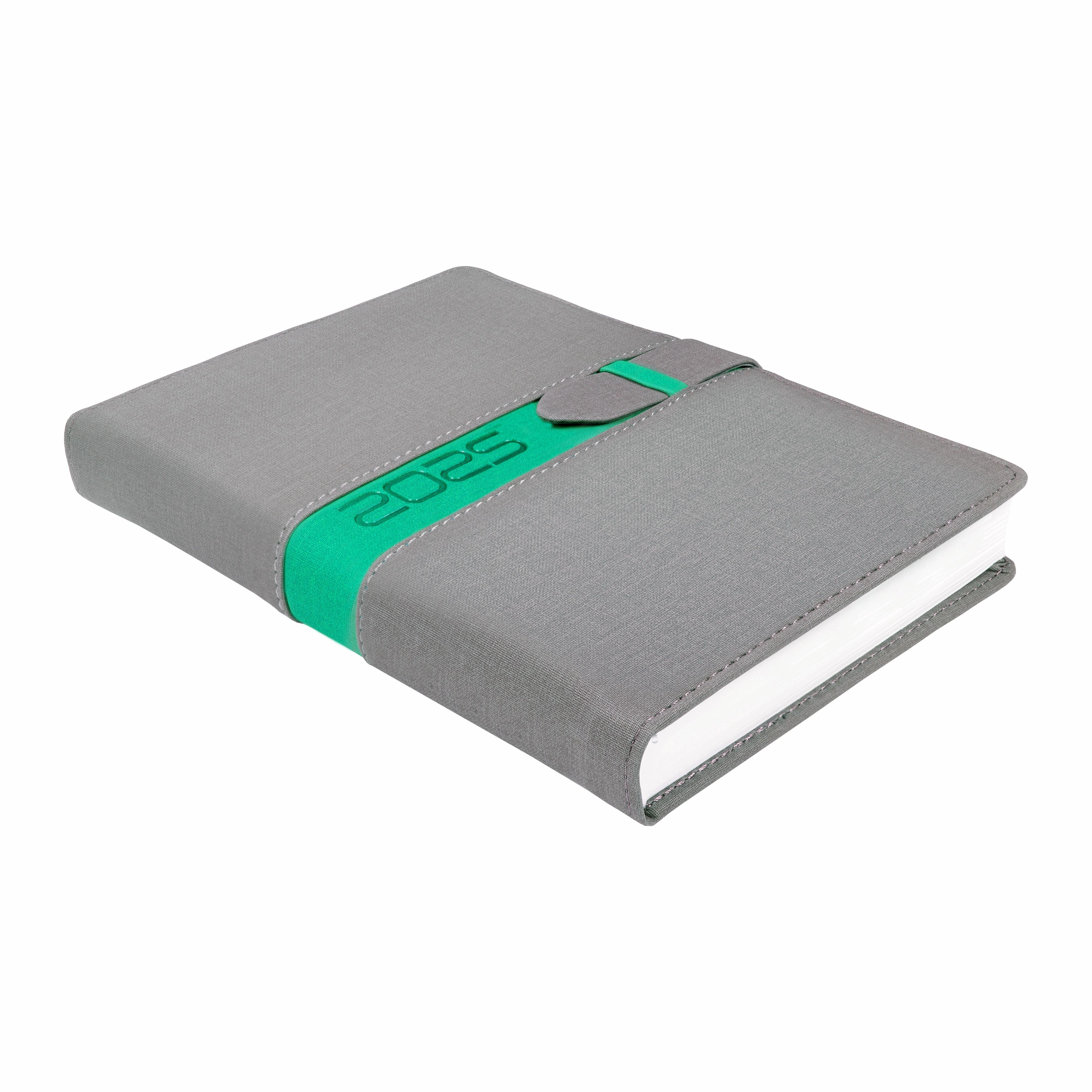 Anupam Slide Diary 2025 - Premium Daily Planner with Additional Pages and Elegant Design-Grey-Green-B5-1