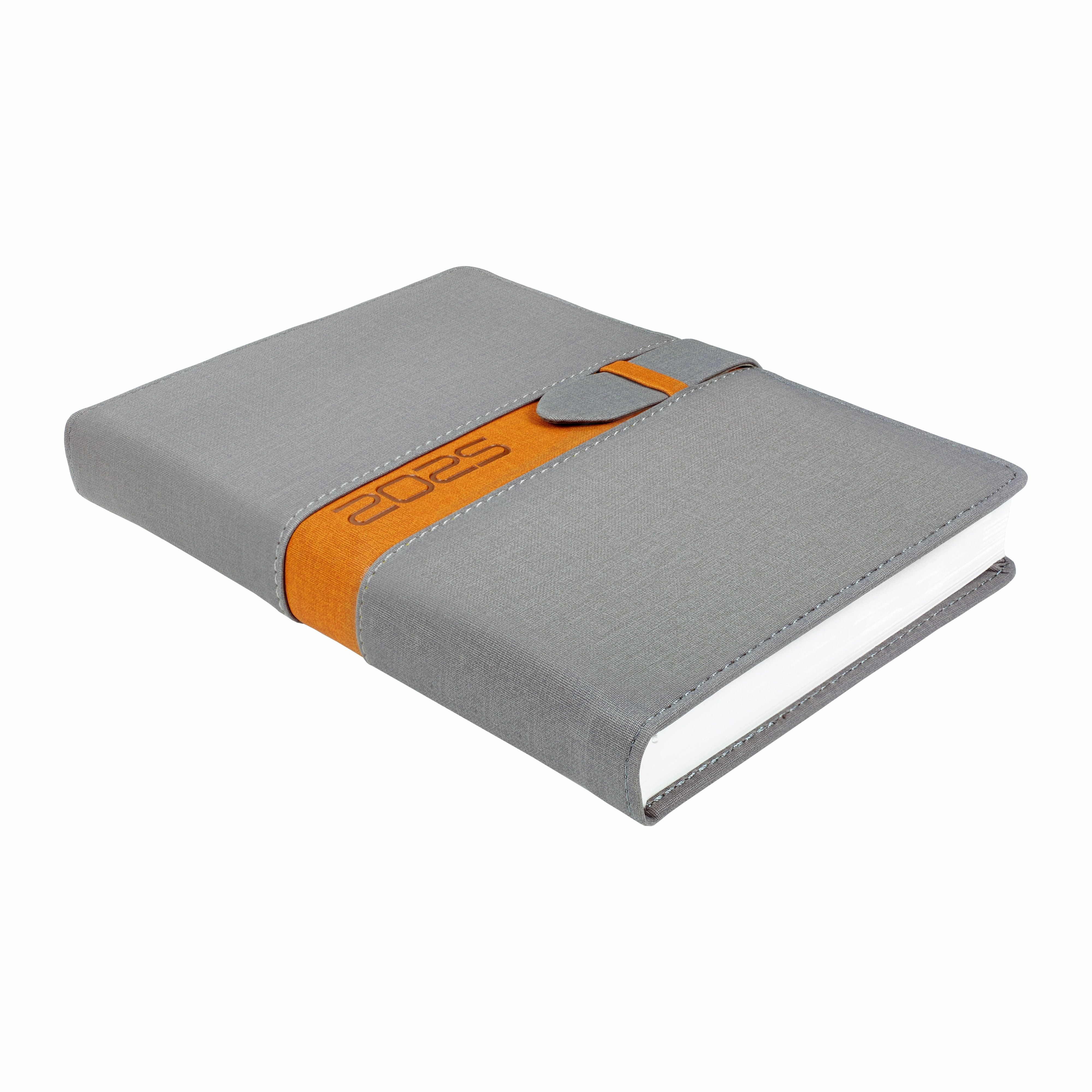 Anupam Slide Diary 2025 - Premium Daily Planner with Additional Pages and Elegant Design-Grey-Tan-B5-1