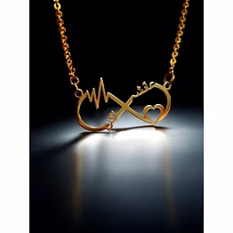 heartbeat tiny heart in infinity name pendant cnc29