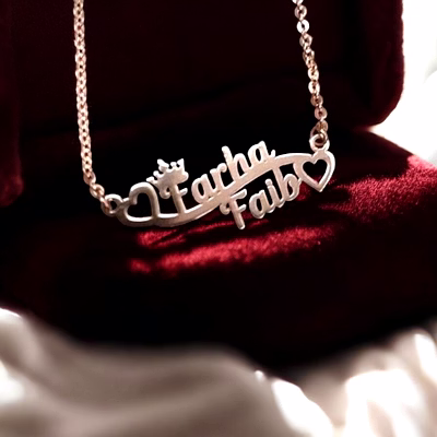 personalized beautiful couple name pendant cnc11