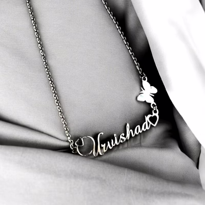 customizable tiny heart name pendant | personalized jewelry