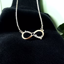 infinity couple name cnc15 - customizable eternal love metal necklace