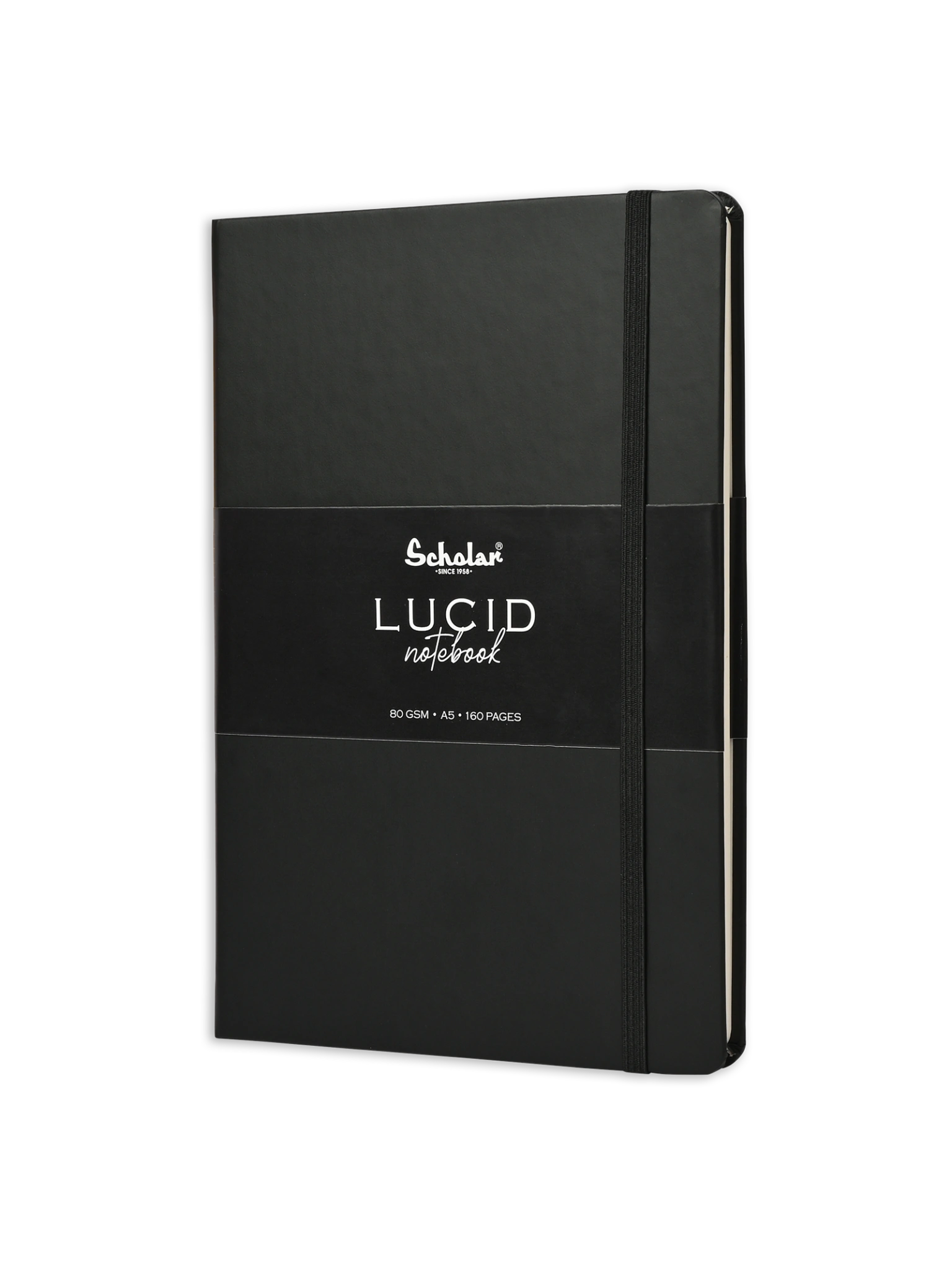 Scholar Notebook Lucid - Premium Ivory Paper Journal-Black-A5-2