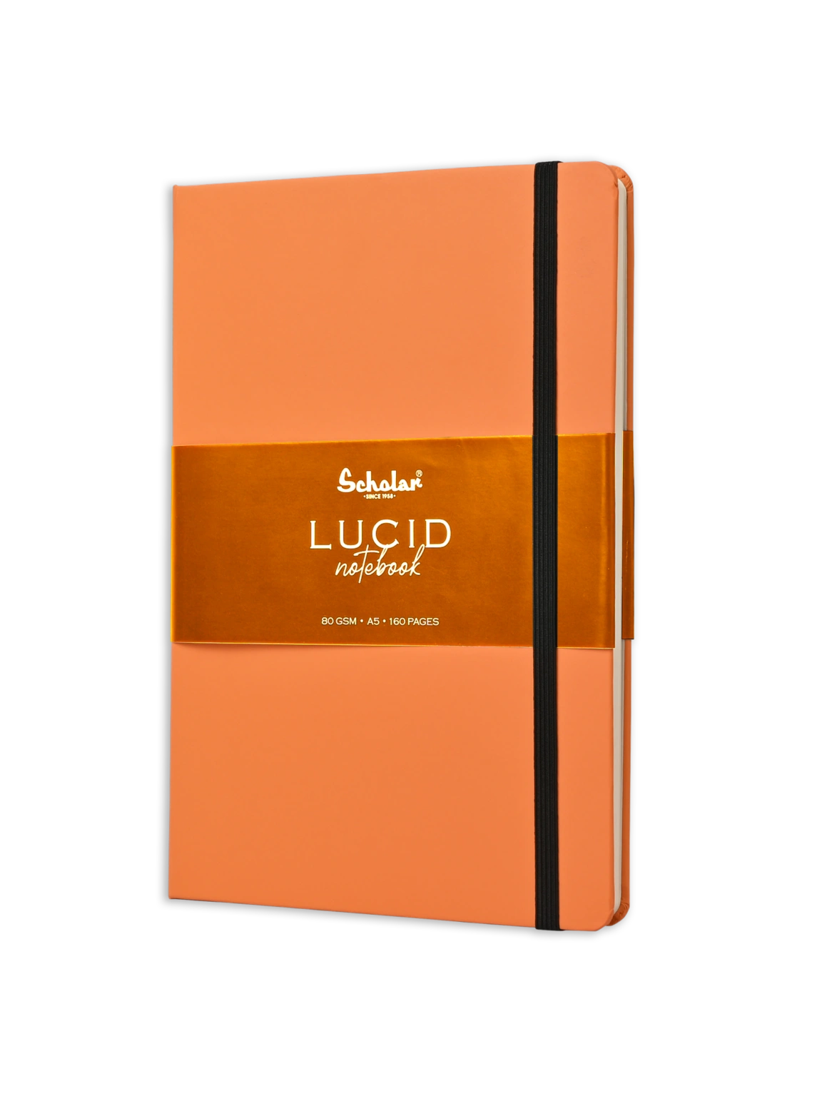 Scholar Notebook Lucid - Premium Ivory Paper Journal-Orange-A5-1