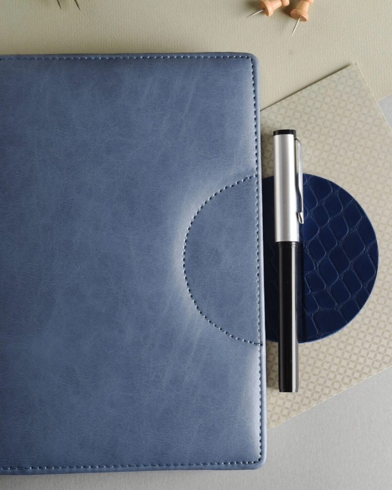 Scholar ORION Notebook with Magnetic Flap Closure and Pen Holder-BLUE-A5-4