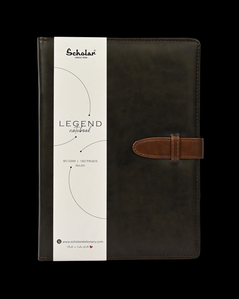 Scholar Legend Premium Notebook with Vegan PU Cover-Charcoal-A6-3