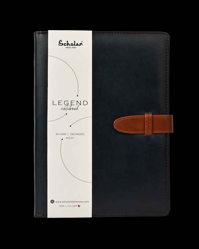 Scholar Legend Premium Notebook with Vegan PU Cover-Mid Night Blue-A6-3