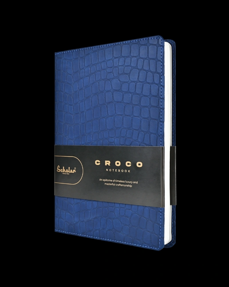 Luxury Scholar Notebook - Croco (CRC2)-Blue-1