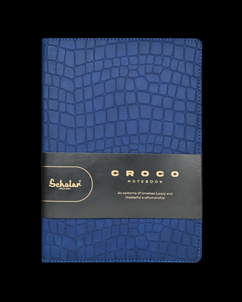 Luxury Scholar Notebook - Croco (CRC2)-Blue-2