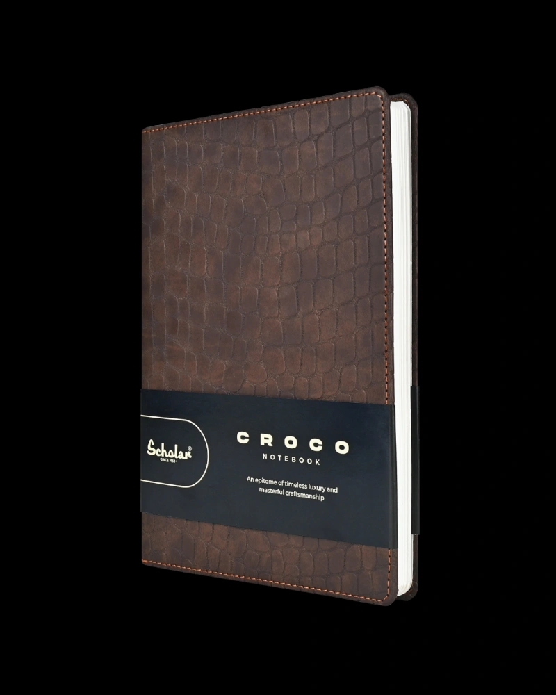 Luxury Scholar Notebook - Croco (CRC2)-Tan-2