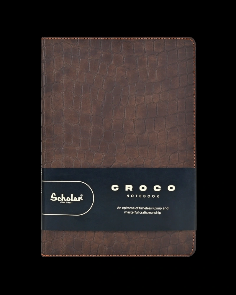 Luxury Scholar Notebook - Croco (CRC2)-Tan-1