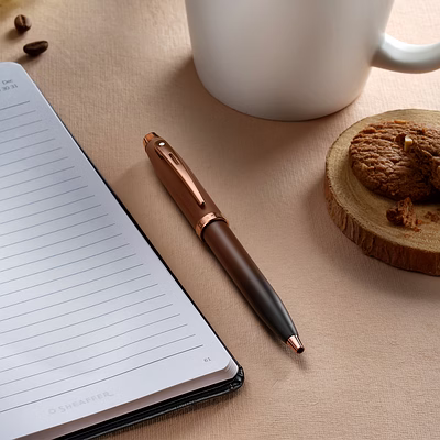 sheaffer 100 coffee edition ballpoint pen with regal brown accents