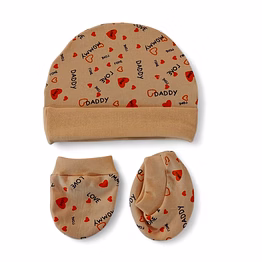 newborn baby cotton cap, mitten and booties combo set | pack of 4 sets | multicolor